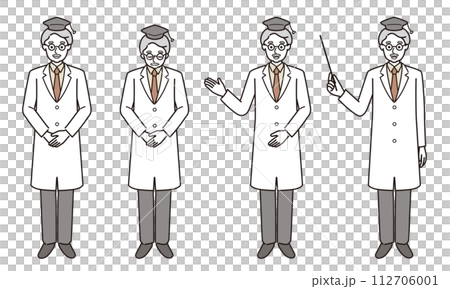 男性博士のベクターイラストセット 112706001