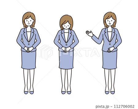 スーツを着た女性のベクターイラストセット 112706002
