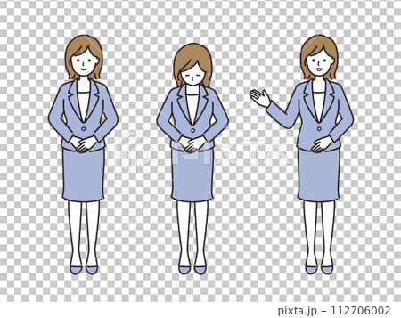 スーツを着た女性のベクターイラストセット 112706002