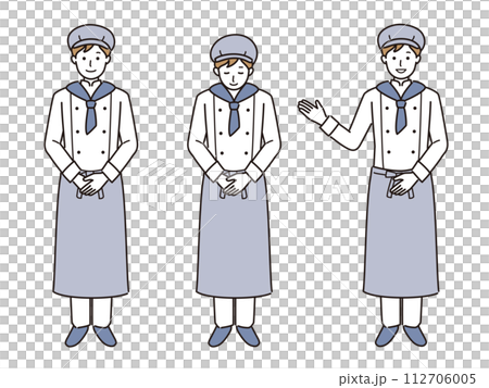 Vector illustration set of male pastry chef Vector illustration set of male pastry chef 112706005