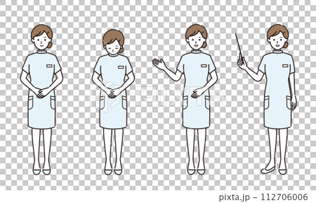 Vector illustration set of female nurses Vector illustration set of female nurses 112706006