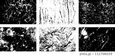 Black and white grunge. Distress overlay texture. Abstract surface dust and rough dirty wall background concept. Distress illustration simply place over object to create grunge effect. Vector EPS10. Black and white grunge. Distress overlay texture. Abstract surface dust and rough dirty wall background concept. Distress illustration simply place over object to create grunge effect. Vector EPS10. 112706039