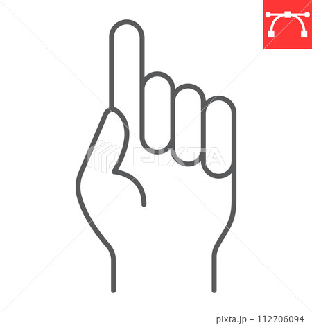 One finger up line icon, Ramadan and gesture, Allah is one vector icon, vector graphics, editable stroke outline sign, eps 10. One finger up line icon, Ramadan and gesture, Allah is one vector icon, vector graphics, editable stroke outline sign, eps 10. 112706094