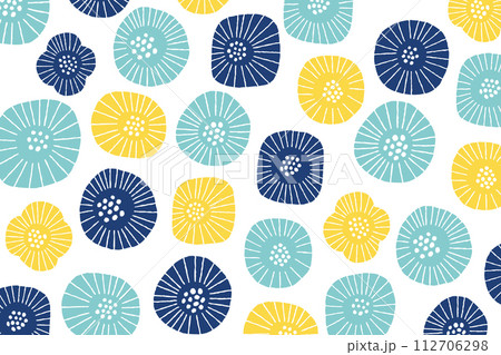 SDGsやエコロジーイメージの木や草花のかわいい北欧デザイン背景素材 112706298