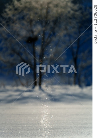 ダイヤモンドダスト・サンピラーの煌き　冬の北海道の絶景 112706629