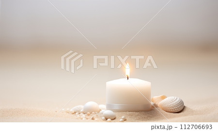 Symbolic unity, candle light or sand blend moment, AI Generated 112706693