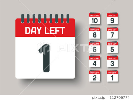 Countdown daily page calendar icon - 1 day left 112706774
