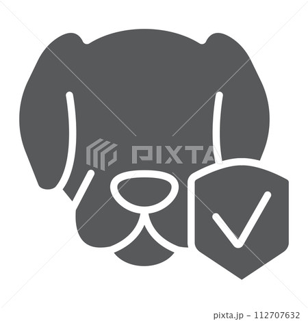 Animal insurance glyph icon, protection and pets, dog protect sign, vector graphics, a solid pattern on a white background, eps 10. 112707632