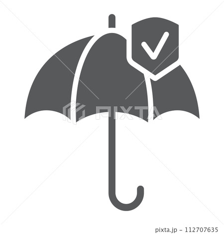 Reliability glyph icon, protection and reliable, umbrella sign, vector graphics, a solid pattern on a white background, eps 10. Reliability glyph icon, protection and reliable, umbrella sign, vector graphics, a solid pattern on a white background, eps 10. 112707635