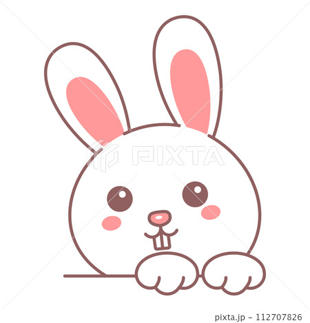Cute bunny head icon vector isolated Cute bunny head icon vector isolated 112707826