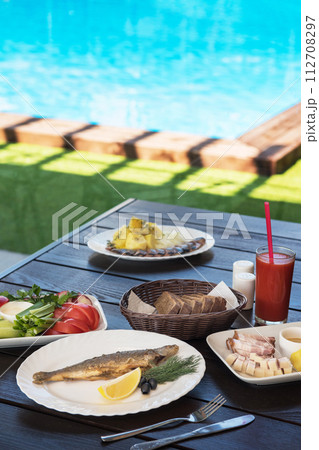 Fried grayling fish Fried grayling fish 112708297