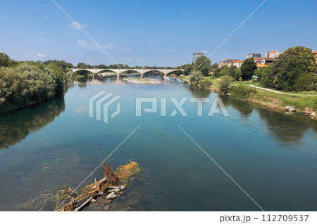 view of the Ticino river in Pavia Italy 112709537
