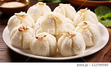 Motaqa made from butter, milk, brown sugar, chickpea flour.AI Generated 112709560