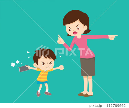 parent angry to kid addicted phone 112709662