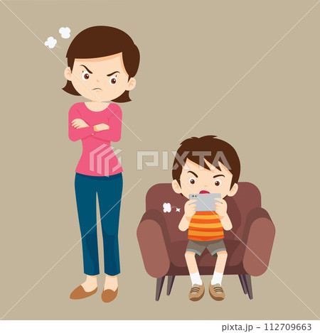 parent angry to kid addicted phone 112709663