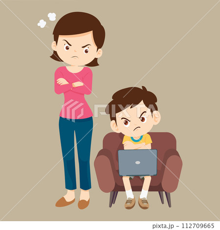 parent angry to kid addicted phone 112709665