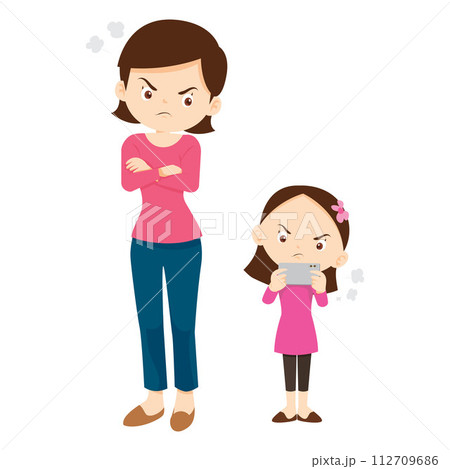 parent angry to kid addicted phone 112709686