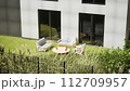 design and furniture in modern patio. 3d render 112709957