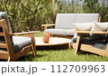 design and furniture in modern patio. 3d render 112709963