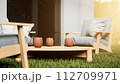 design and furniture in modern patio. 3d render 112709971