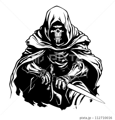 Vector style Death Dealer Line Artwork 112710016