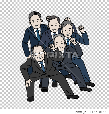 中年上班族一起跳舞的插圖 中年上班族一起跳舞的插圖 112710136