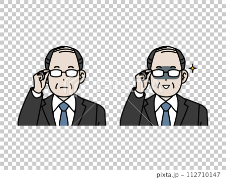 戴眼鏡的中年上班族插畫 112710147