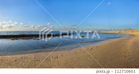 beautiful panorama of the seashore in Caesarea 112710601