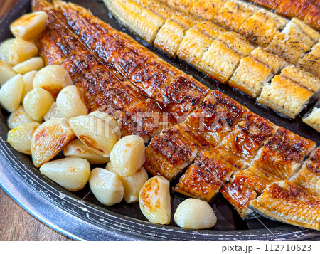 Korean food. Grilled eel grilled salt and seasoned Korean food. Grilled eel grilled salt and seasoned 112710623