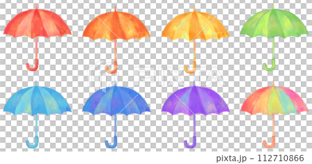 Illustration set of colorful umbrellas 112710866