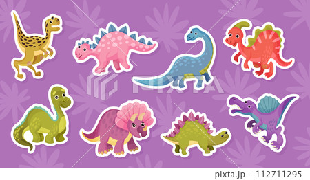 Cute Dinosaur Animal with Pretty Snout Vector Set 112711295
