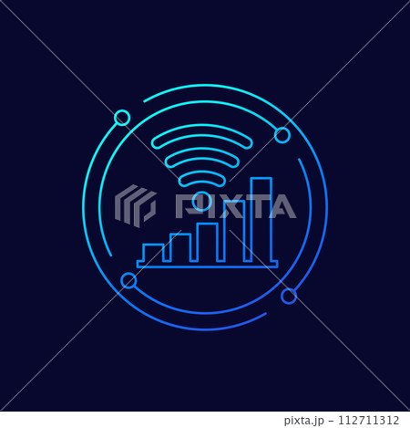 Wi-Fi signal strength icon, linear design 112711312