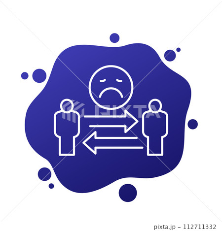 negative social interaction line vector icon 112711332