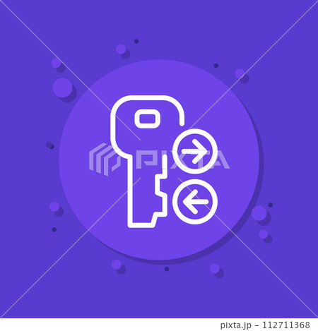 Key exchange line vector icon 112711368