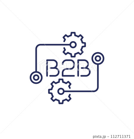 B2B icon, Business to business line vector 112711371