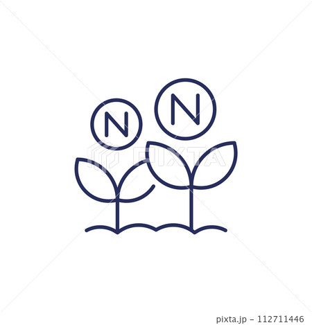 nitrogen fertilizer line icon on white 112711446
