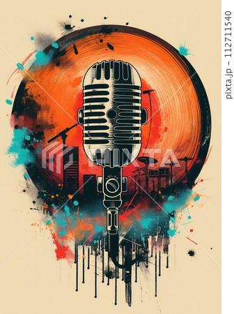 Rock music background. Rock poster. Background for music festival or concert poster or flyer, design template Rock music background. Rock poster. Background for music festival or concert poster or flyer, design template 112711540