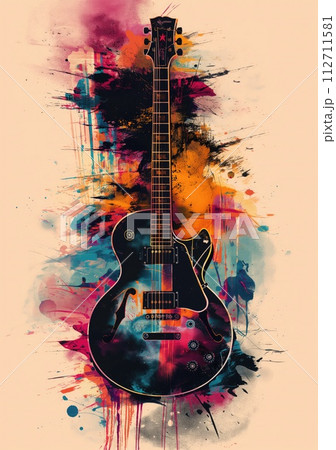 Rock music background. Rock poster. Background for music festival or concert poster or flyer, design template 112711581