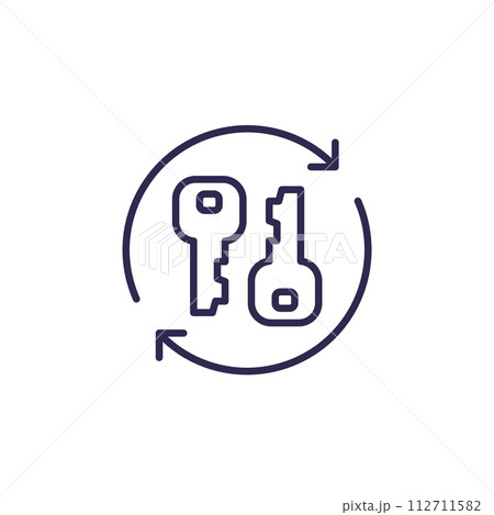 change keys line icon on white change keys line icon on white 112711582