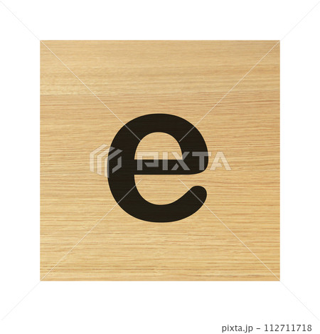 small e wood block on white with clipping path small e wood block on white with clipping path 112711718