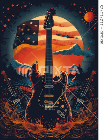 Rock music background. Rock poster. Background for music festival or concert poster or flyer, design template Rock music background. Rock poster. Background for music festival or concert poster or flyer, design template 112711725