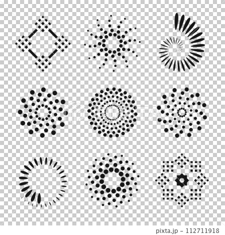 Design Elements Set. Abstract Dots Icons. Vector Art. Design Elements Set. Abstract Dots Icons. Vector Art. 112711918