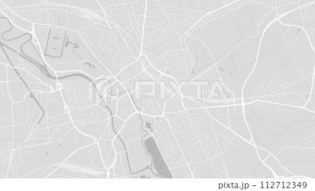 Background Hanover map, Germany, white and light grey city poster. Vector map with roads and water. 112712349