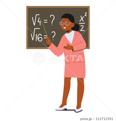 Little Girl with a Pointer Imagine herself Teacher Conducting Lesson. Kid Wear Dress and Glasses Explain Algebra Little Girl with a Pointer Imagine herself Teacher Conducting Lesson. Kid Wear Dress and Glasses Explain Algebra 112712591
