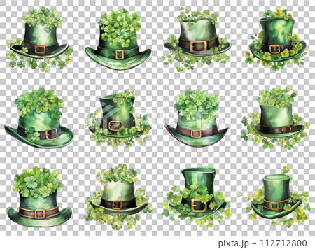 Festive Green Hats with Clovers 112712800