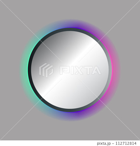 Mirror round shape with neon light 112712814