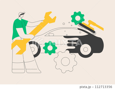 Auto detailing abstract concept vector illustration. 112713356