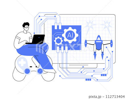 AI-Enhanced Gaming abstract concept vector illustration. 112713404
