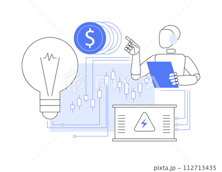 AI-Streamlined Energy Trading abstract concept vector illustration. 112713435