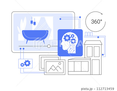 AI-Enhanced Virtual Tours abstract concept vector illustration. 112713459